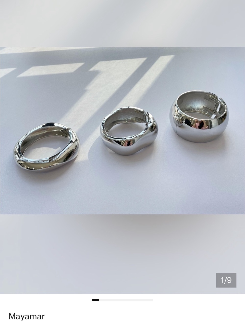 Polished Silver Tone Women’s Chunky Bracelet Set